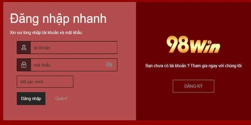 Hướng dẫn quy trình đăng nhập 98win nhanh chóng 
